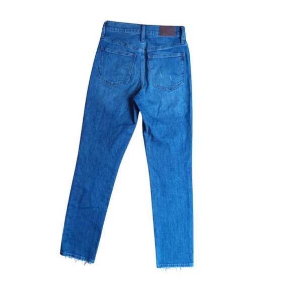 Perfect Vintage Crop Jeans Sz 25 Madewell Blue Stretch Denim High Rise Blue - Picture 3 of 9